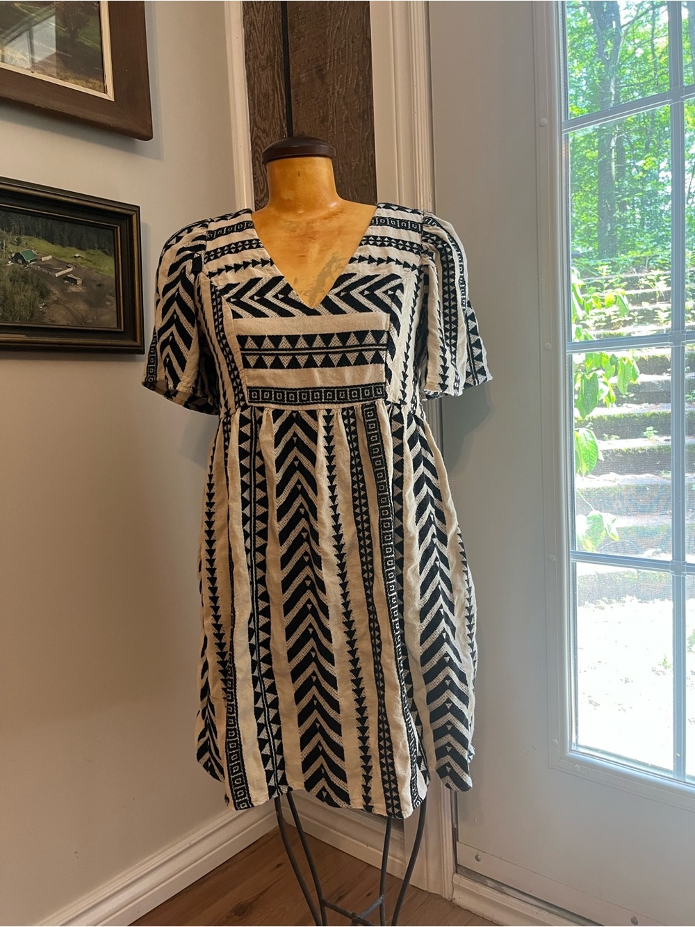 Boho Patterned Cotton Tunic minidress